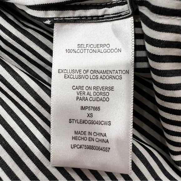 Dylan Gray Stripe Cotton Poplin Button Down Shirt Dress Women’s XS - Picture 5 of 9
